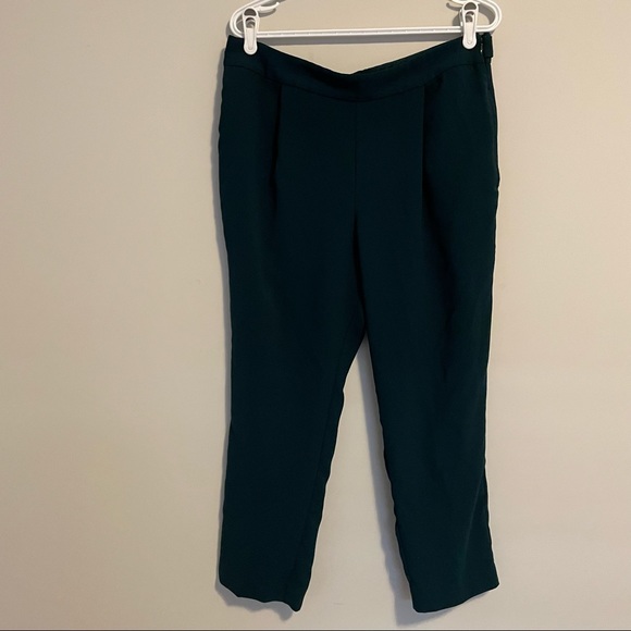 The Essential Taper By Anthropologie Women’s Size 12 Pleated Teal Pants - Picture 3 of 9
